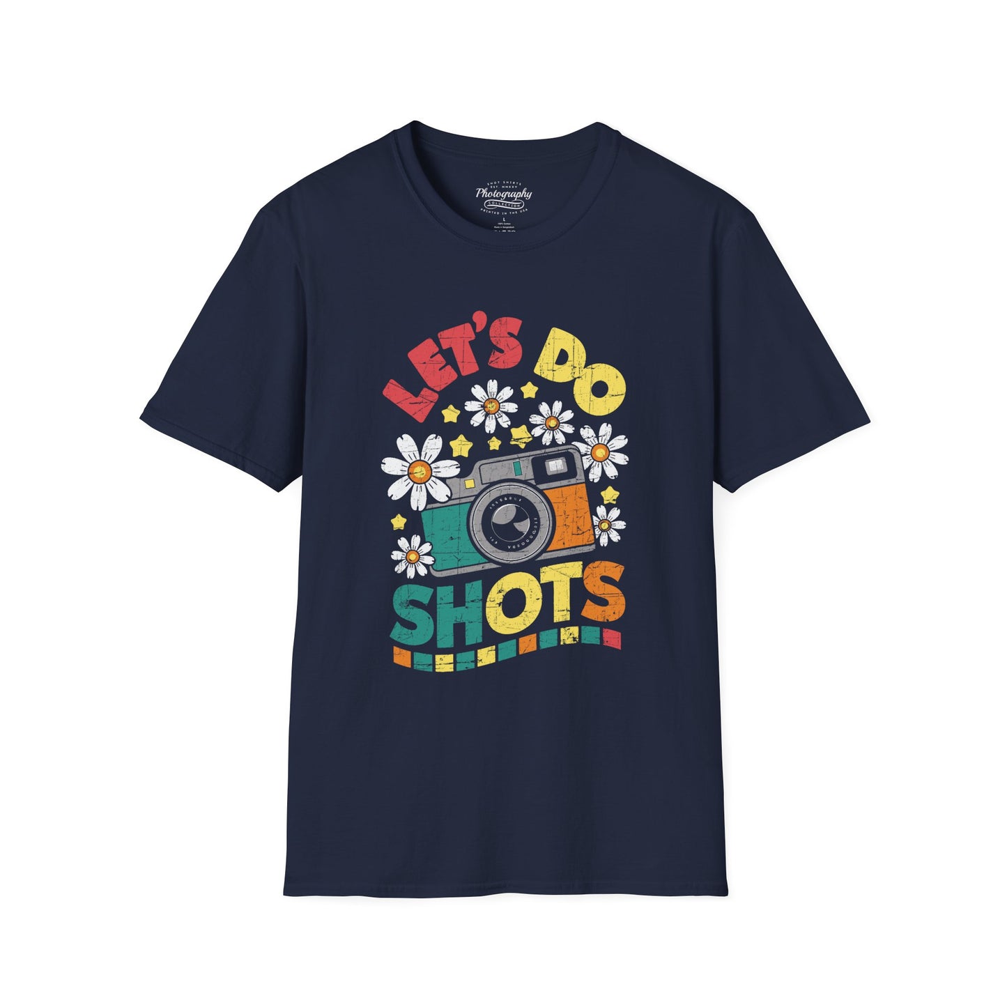 0100. Let's Do Shots Flowers Photo Camera Unisex T-Shirt