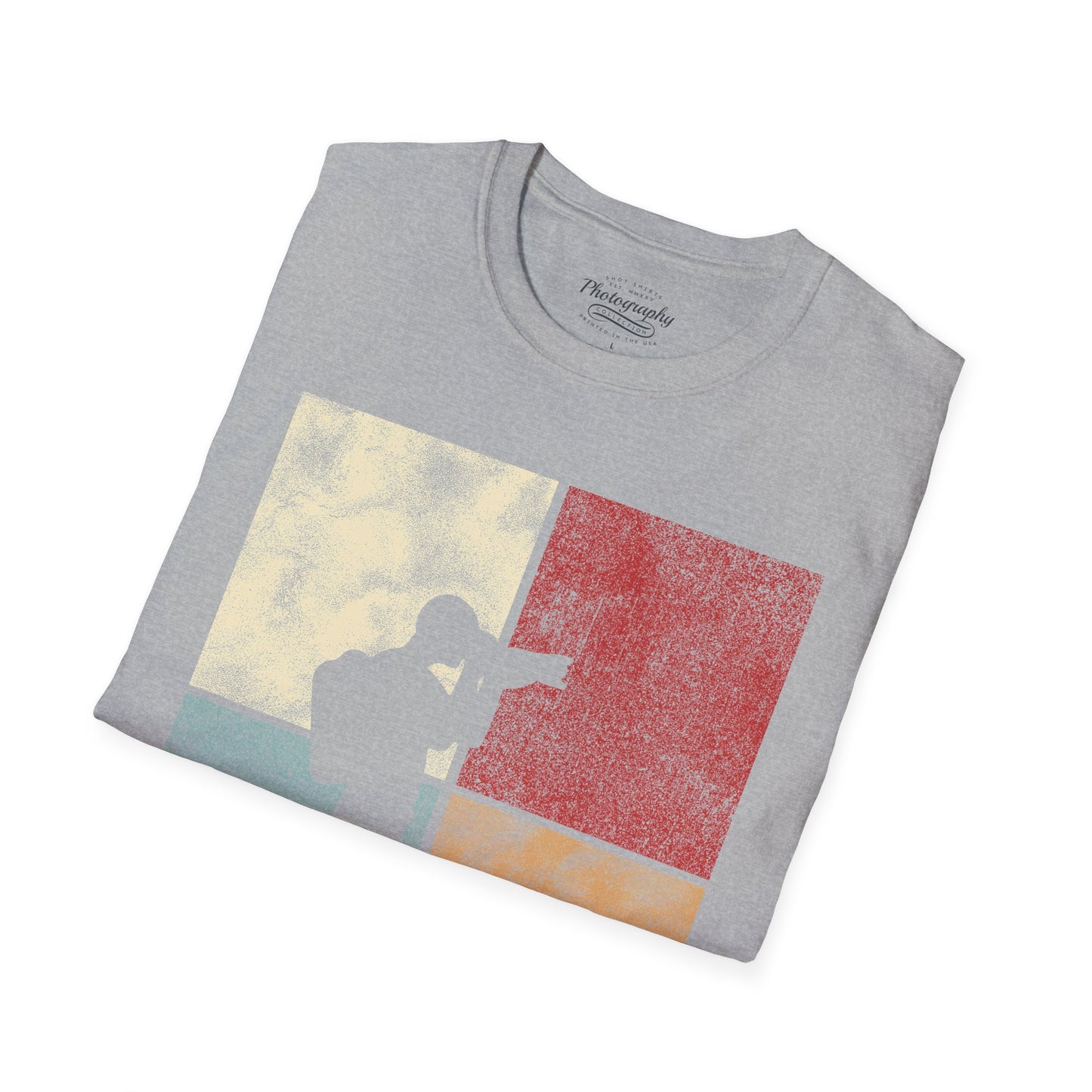 0025. Colored Silhouette Of A Photographer Unisex T-Shirt