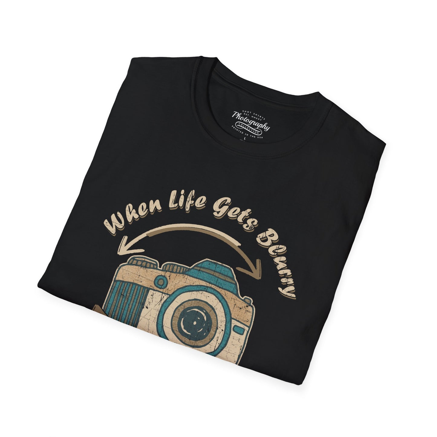 0063. When Life Gets Blurry Adjust Your Focus Retro Photo Camera Unisex T-Shirt