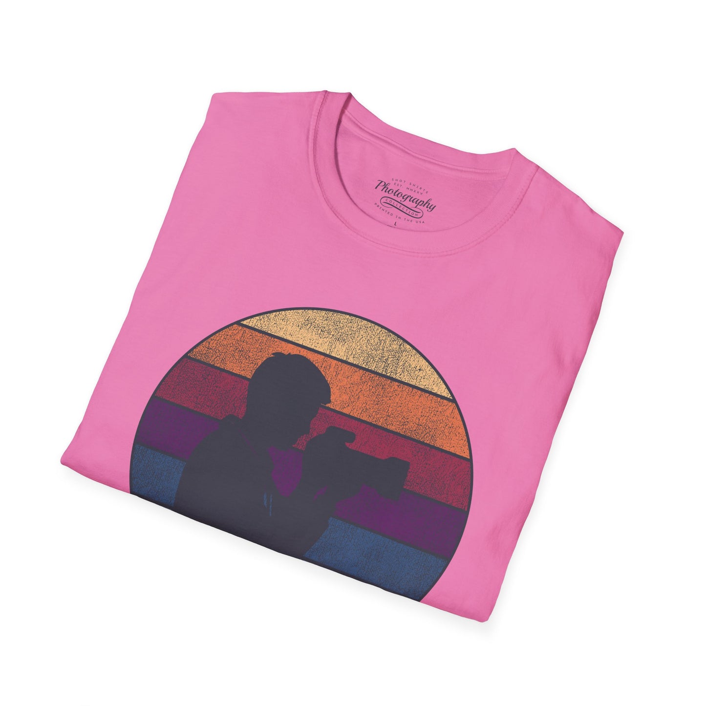 0035. Retro Sunset Silhouette Of A Photographer Unisex T-Shirt