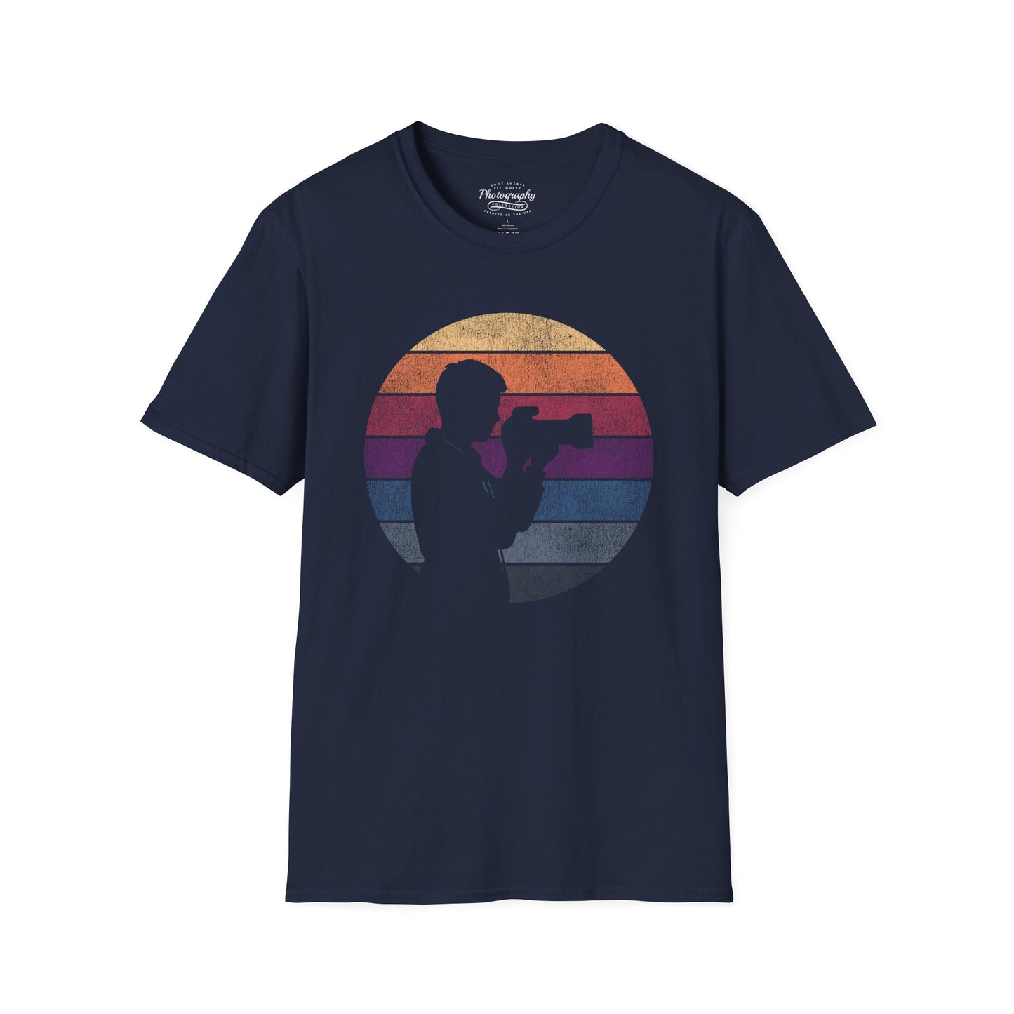 0035. Retro Sunset Silhouette Of A Photographer Unisex T-Shirt