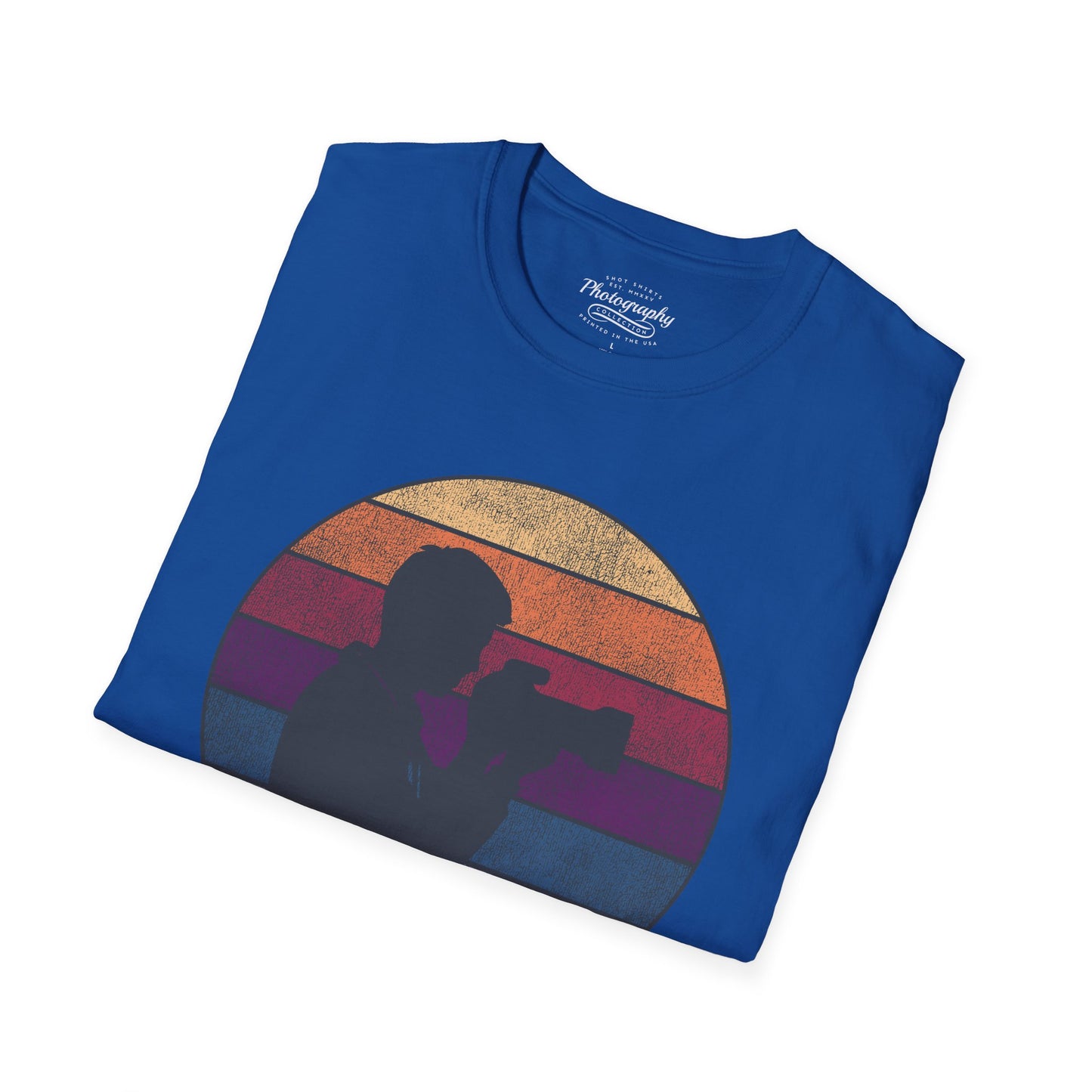 0035. Retro Sunset Silhouette Of A Photographer Unisex T-Shirt