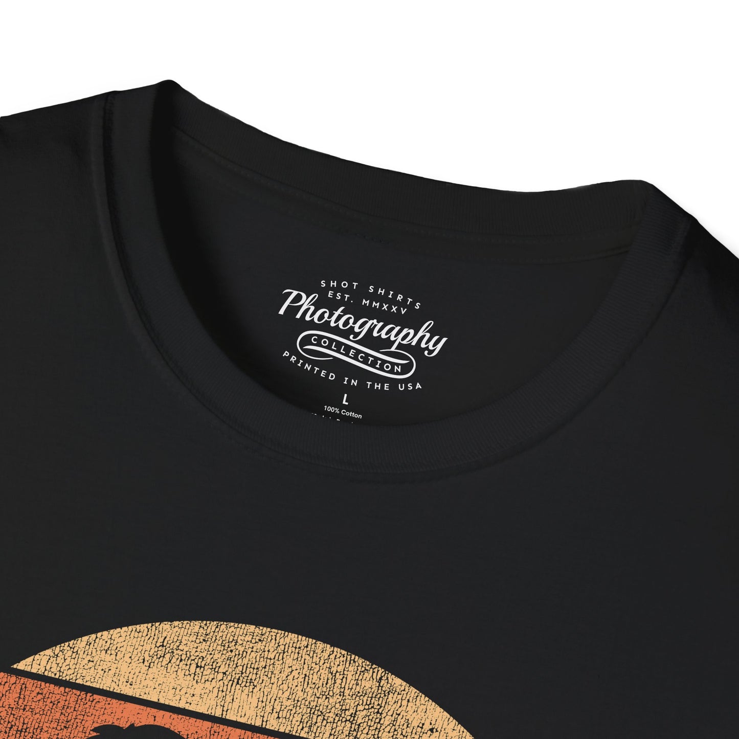 0035. Retro Sunset Silhouette Of A Photographer Unisex T-Shirt