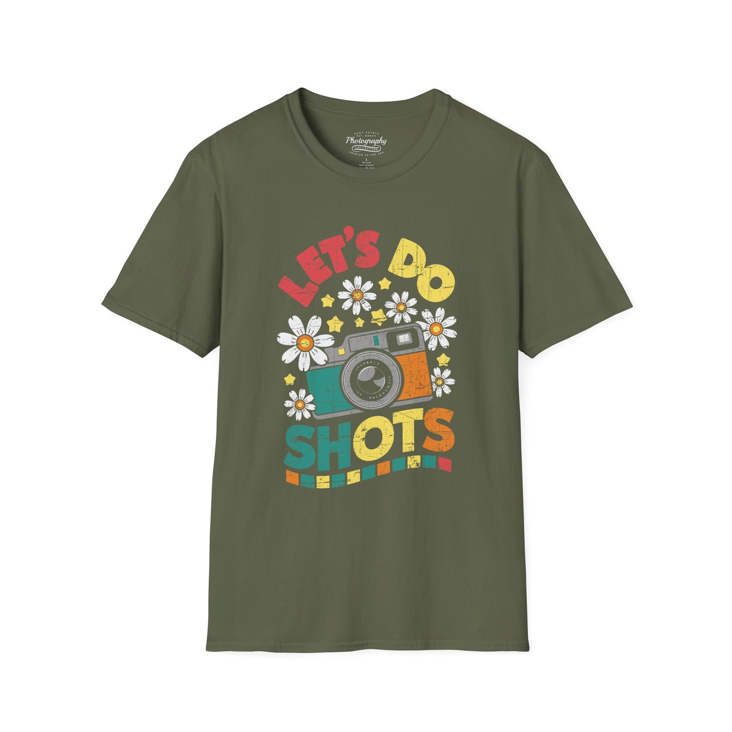 0100. Let's Do Shots Flowers Photo Camera Unisex T-Shirt