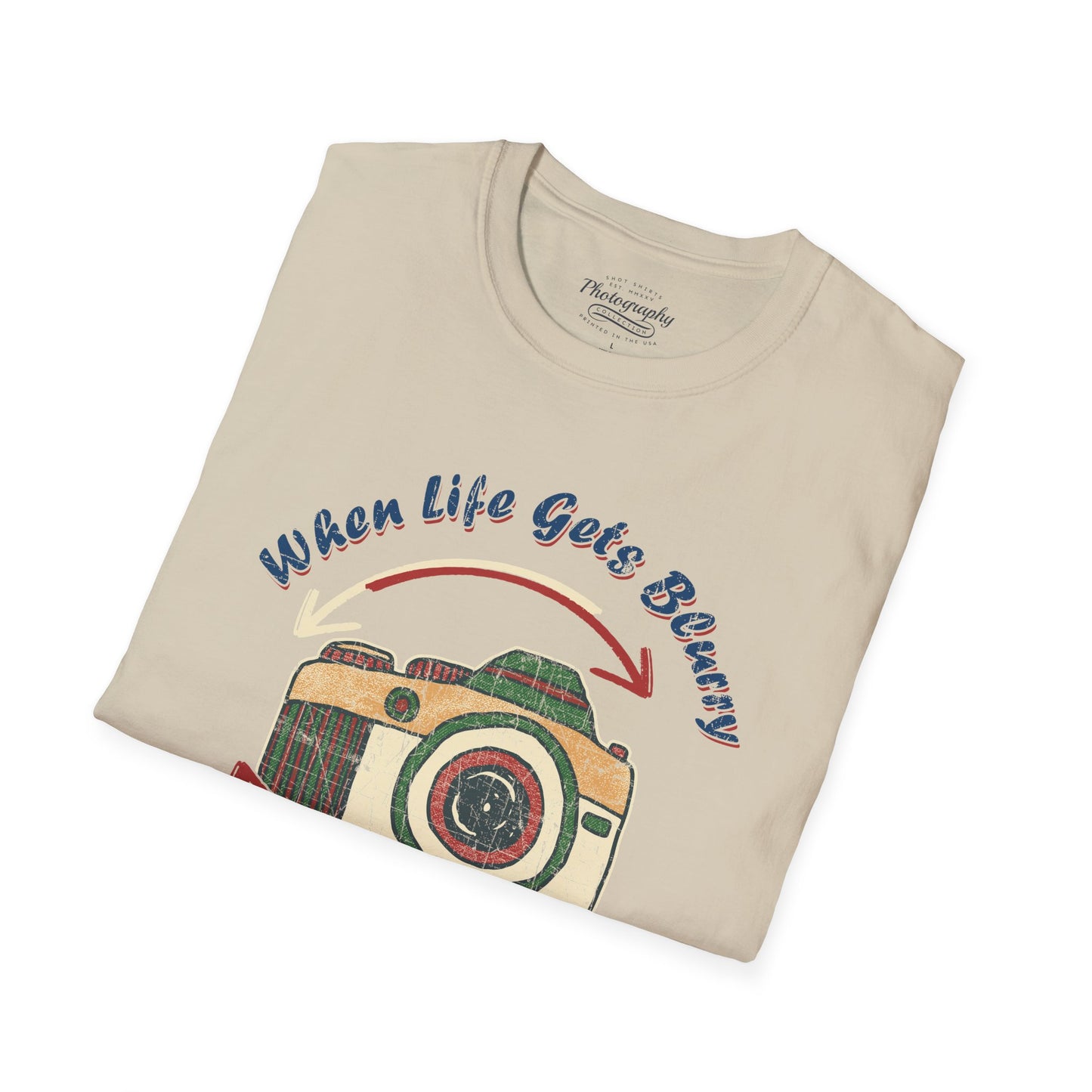 0062. When Life Gets Blurry Adjust Your Focus Retro Photo Camera Unisex T-Shirt