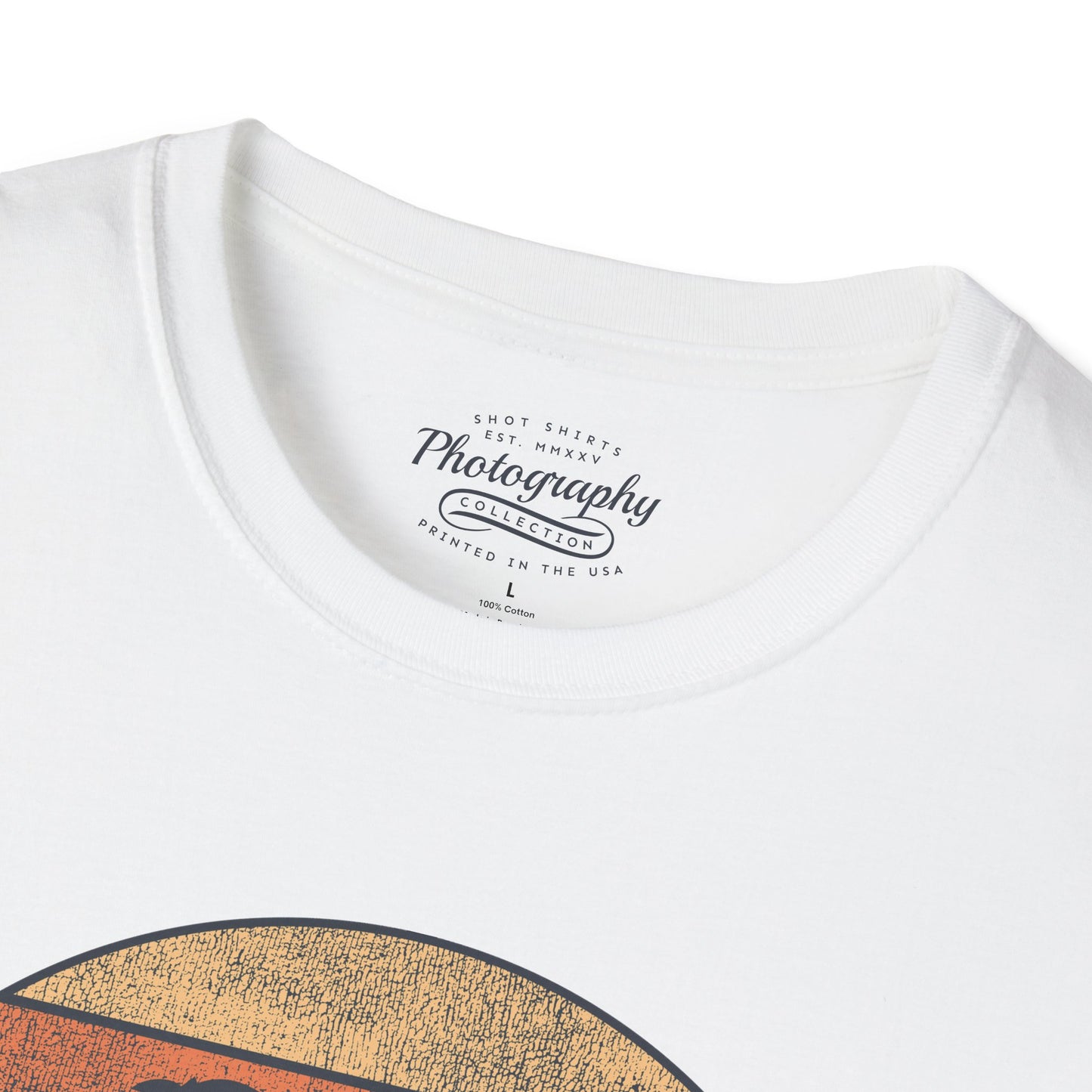 0035. Retro Sunset Silhouette Of A Photographer Unisex T-Shirt