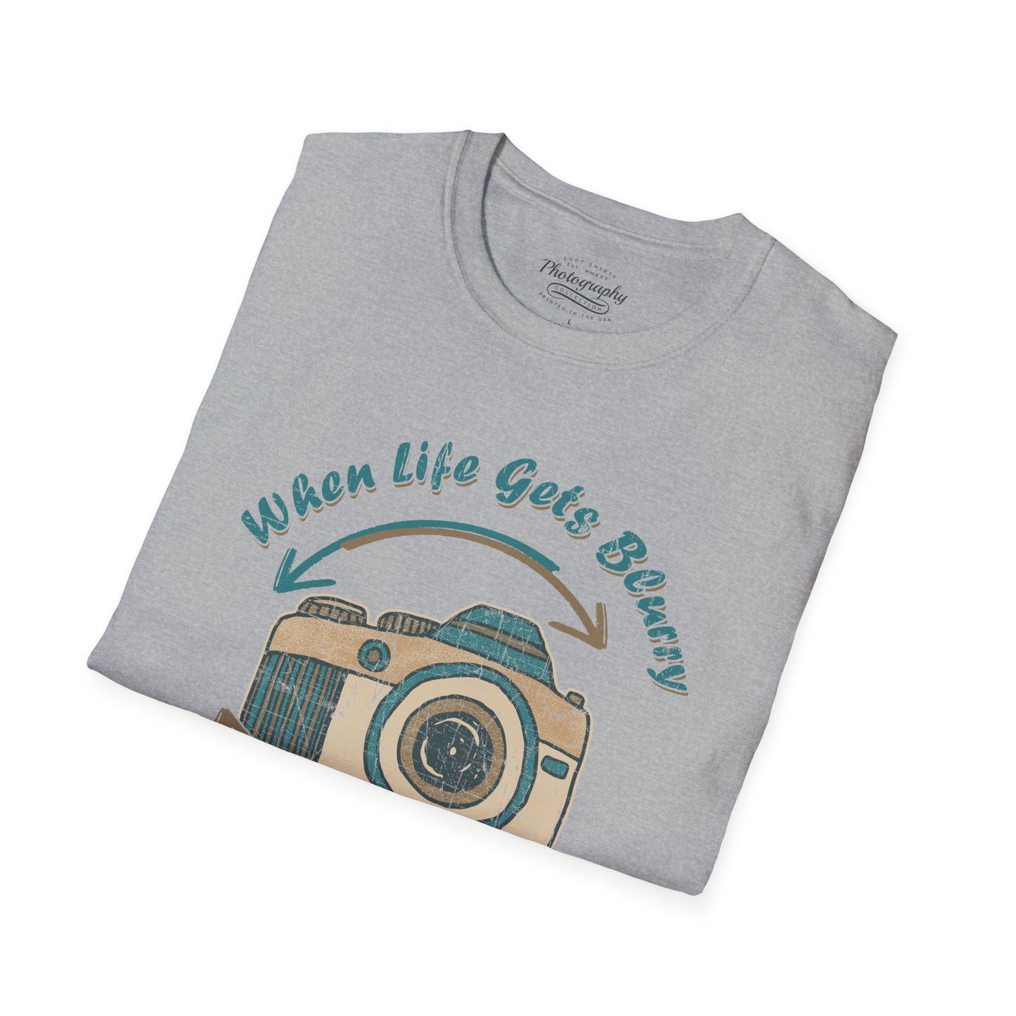 0063. When Life Gets Blurry Adjust Your Focus Retro Photo Camera Unisex T-Shirt