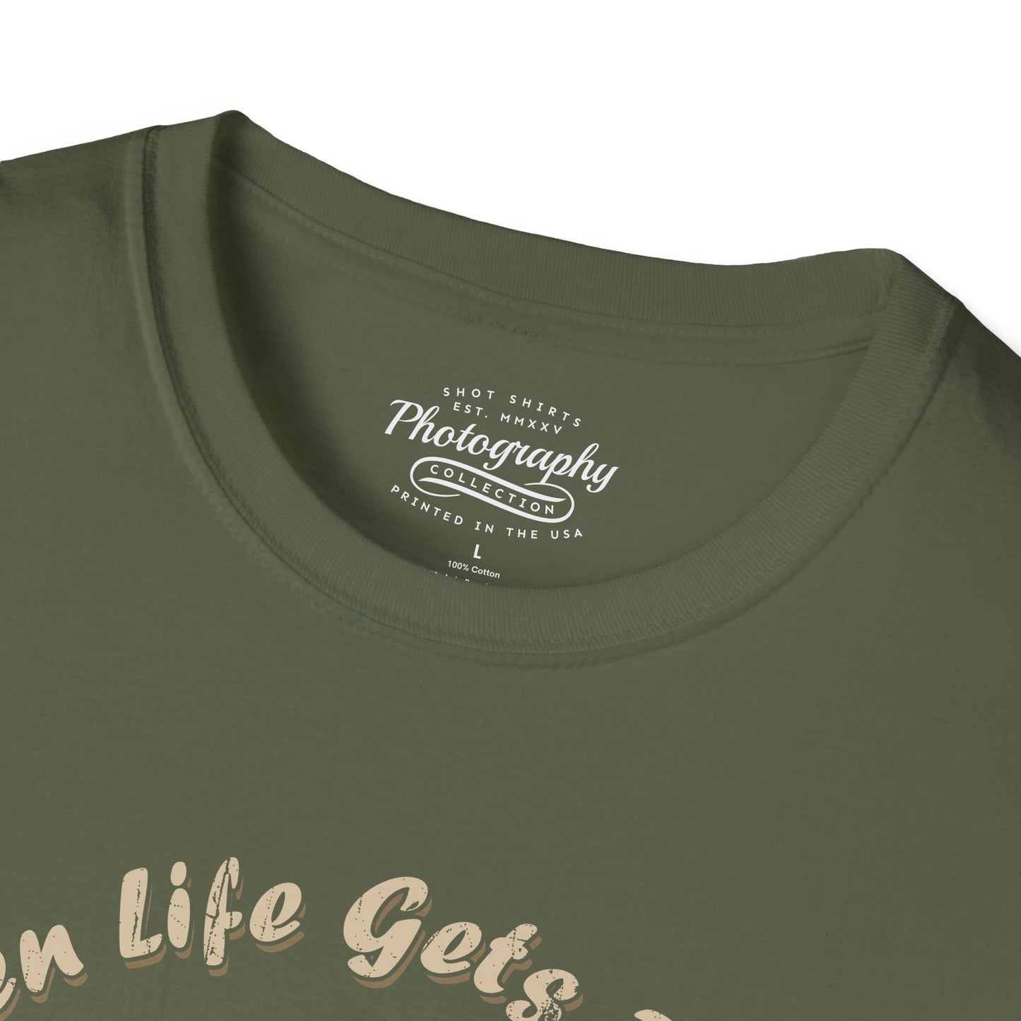 0063. When Life Gets Blurry Adjust Your Focus Retro Photo Camera Unisex T-Shirt