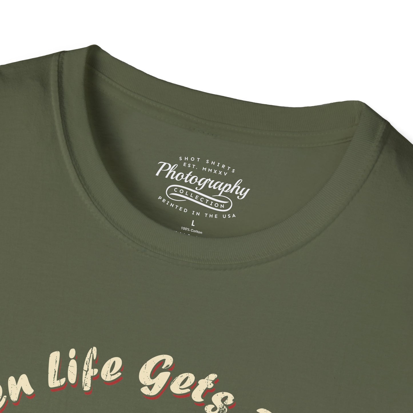 0062. When Life Gets Blurry Adjust Your Focus Retro Photo Camera Unisex T-Shirt