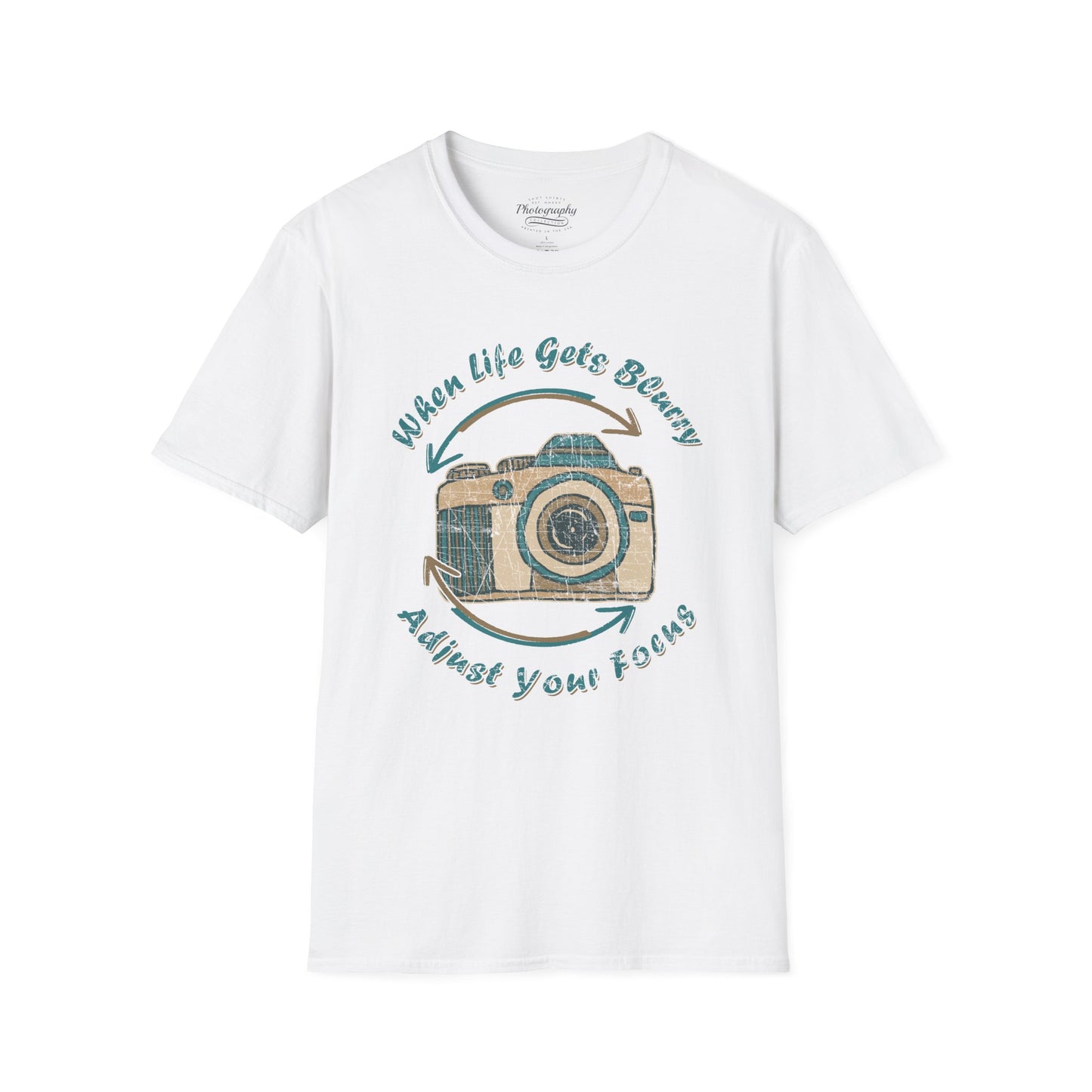 0063. When Life Gets Blurry Adjust Your Focus Retro Photo Camera Unisex T-Shirt