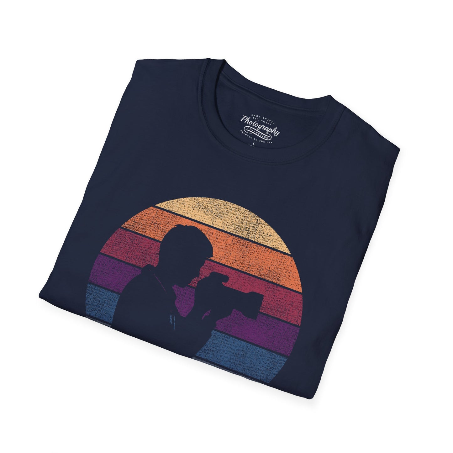0035. Retro Sunset Silhouette Of A Photographer Unisex T-Shirt