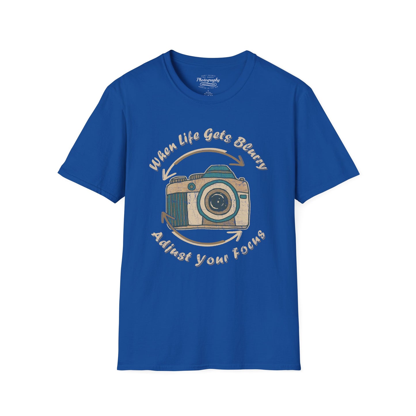 0063. When Life Gets Blurry Adjust Your Focus Retro Photo Camera Unisex T-Shirt