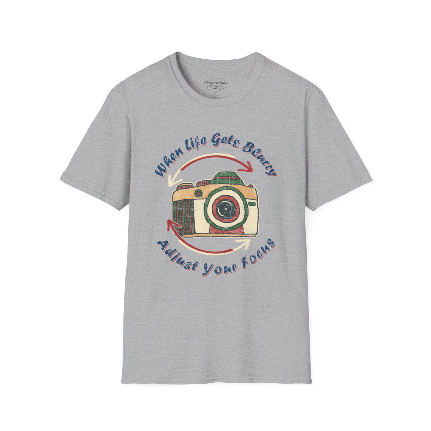 0062. When Life Gets Blurry Adjust Your Focus Retro Photo Camera Unisex T-Shirt