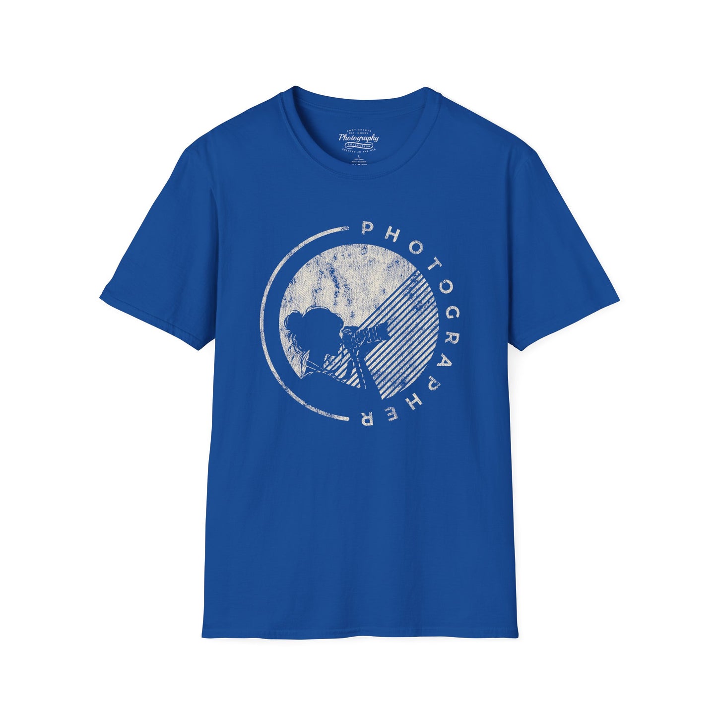 0065. Grunge Girl Photographer Silhouette Unisex T-Shirt