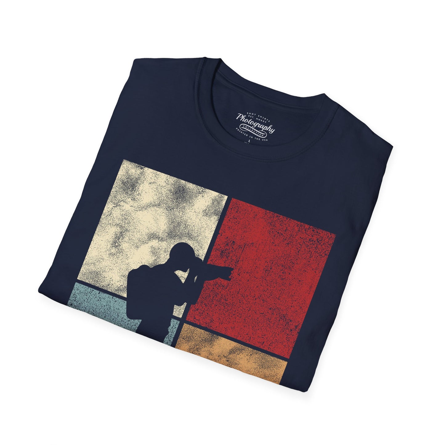 0025. Colored Silhouette Of A Photographer Unisex T-Shirt