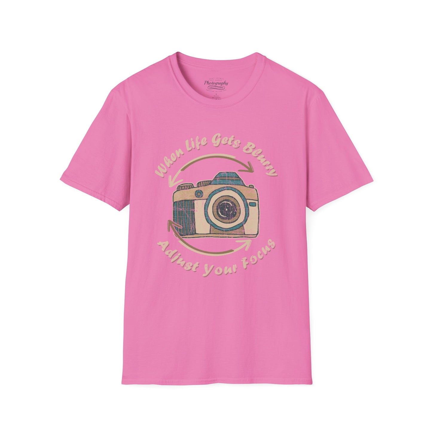 0063. When Life Gets Blurry Adjust Your Focus Retro Photo Camera Unisex T-Shirt
