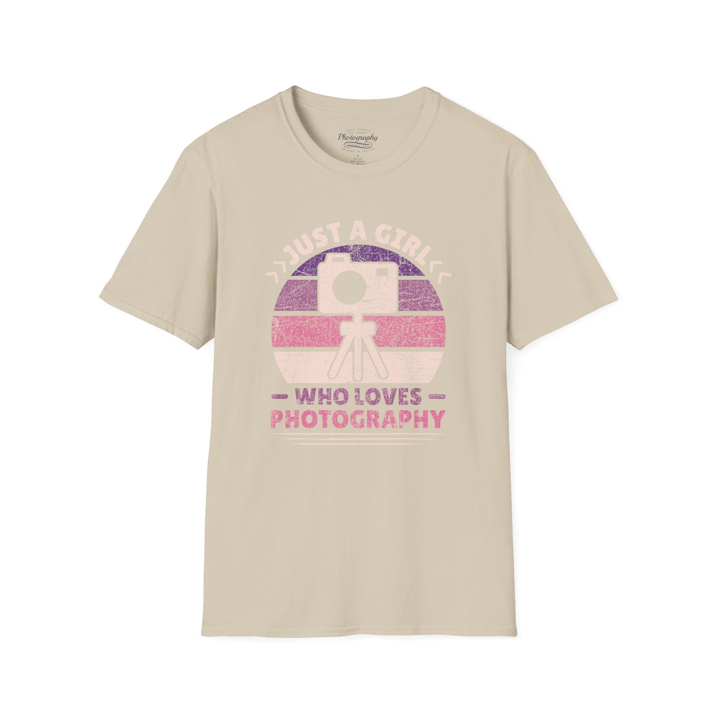 0097. Just A Girl Who Loves Photography Retro Sunset Unisex T-Shirt