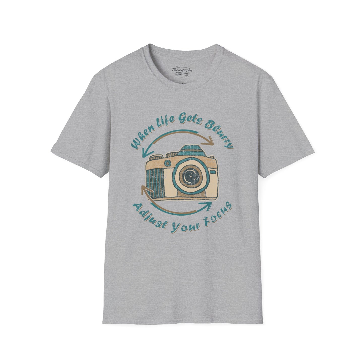 0063. When Life Gets Blurry Adjust Your Focus Retro Photo Camera Unisex T-Shirt