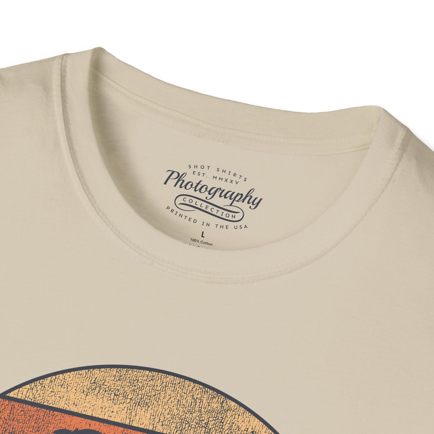 0035. Retro Sunset Silhouette Of A Photographer Unisex T-Shirt