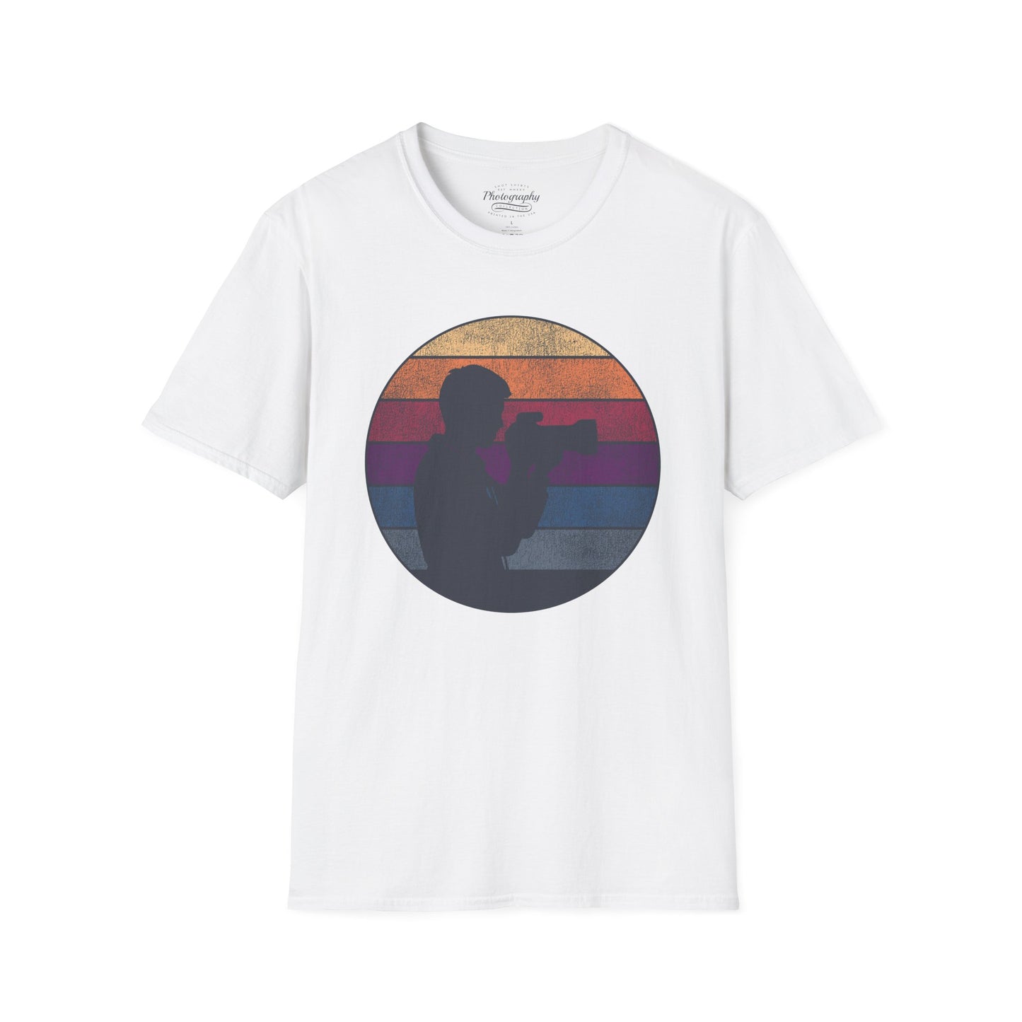 0035. Retro Sunset Silhouette Of A Photographer Unisex T-Shirt