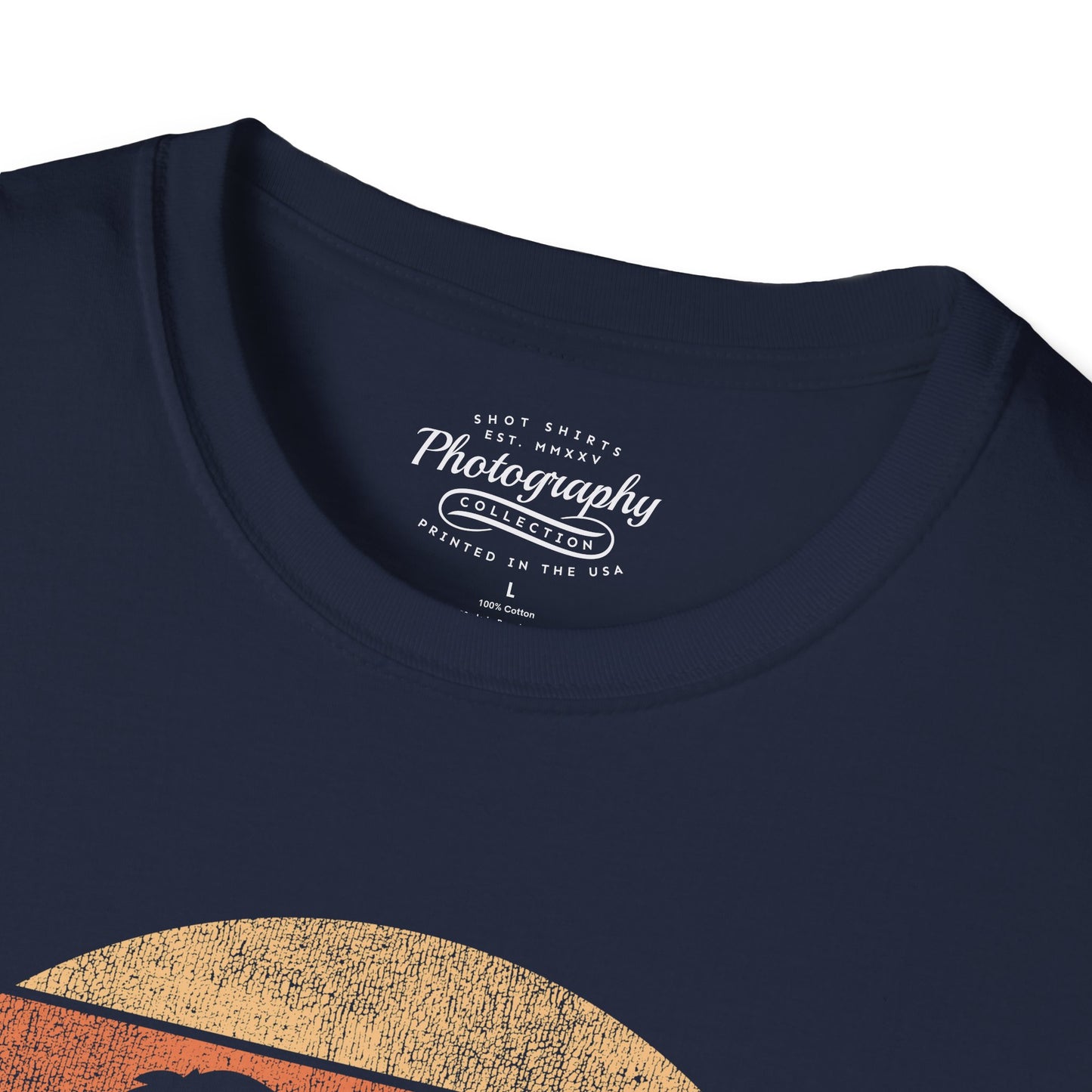 0035. Retro Sunset Silhouette Of A Photographer Unisex T-Shirt