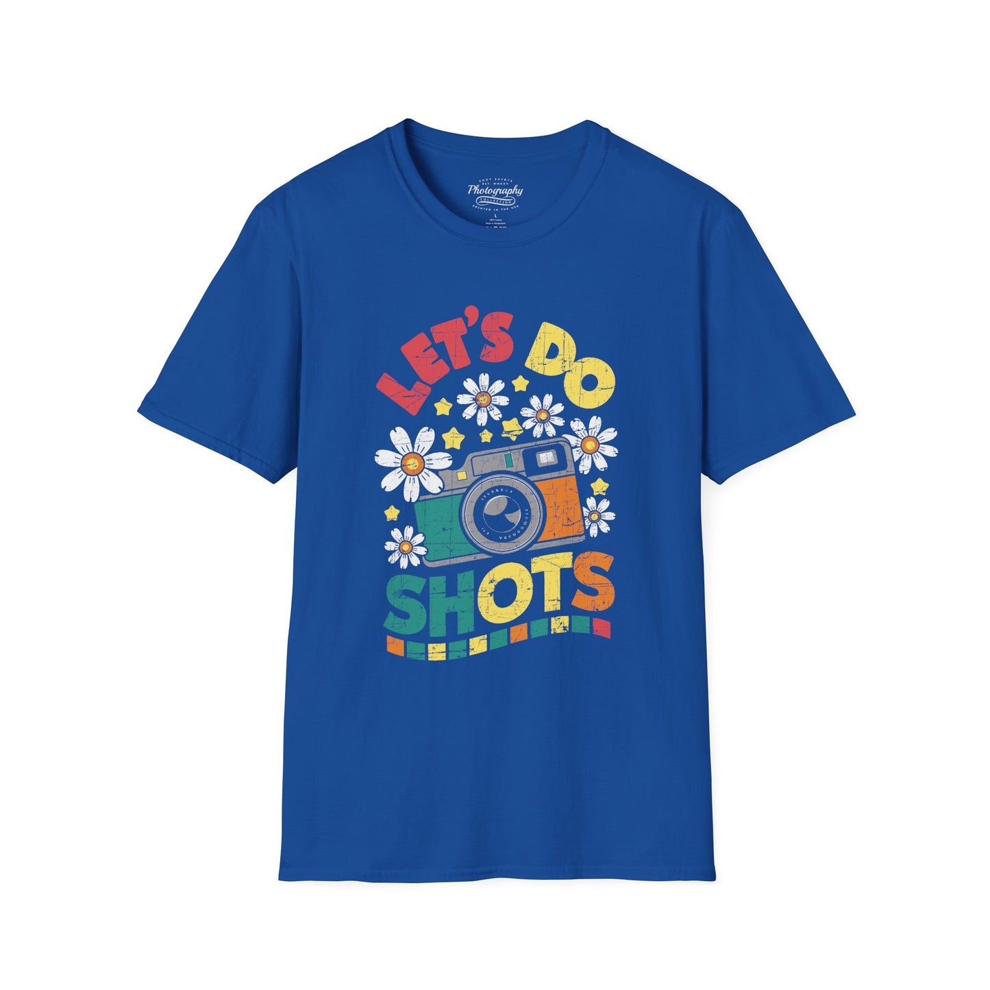 0100. Let's Do Shots Flowers Photo Camera Unisex T-Shirt