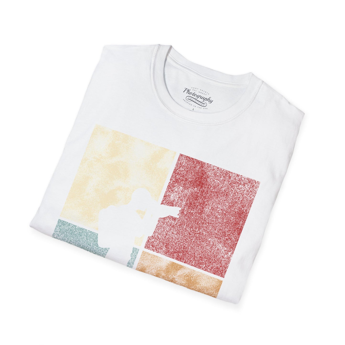 0025. Colored Silhouette Of A Photographer Unisex T-Shirt