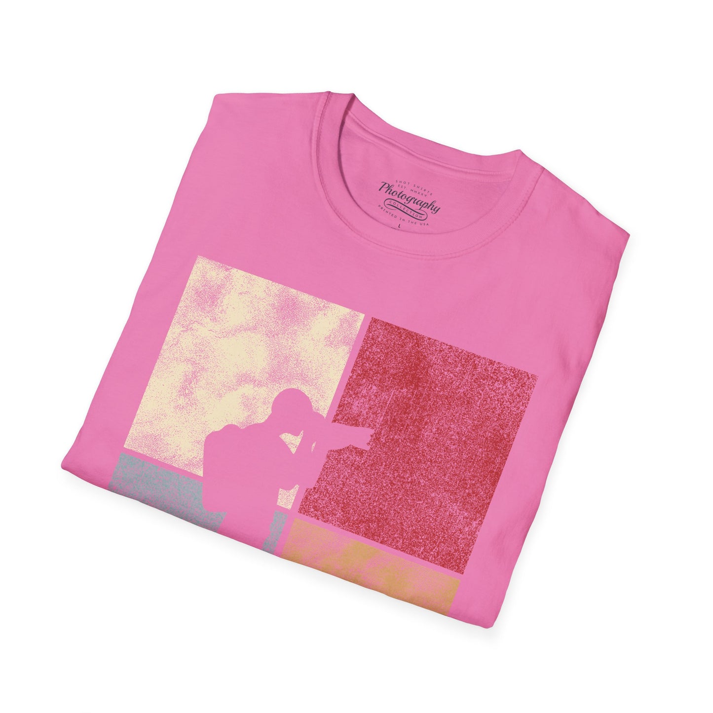 0025. Colored Silhouette Of A Photographer Unisex T-Shirt