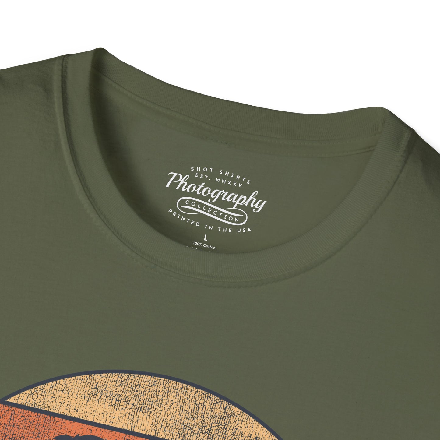 0035. Retro Sunset Silhouette Of A Photographer Unisex T-Shirt