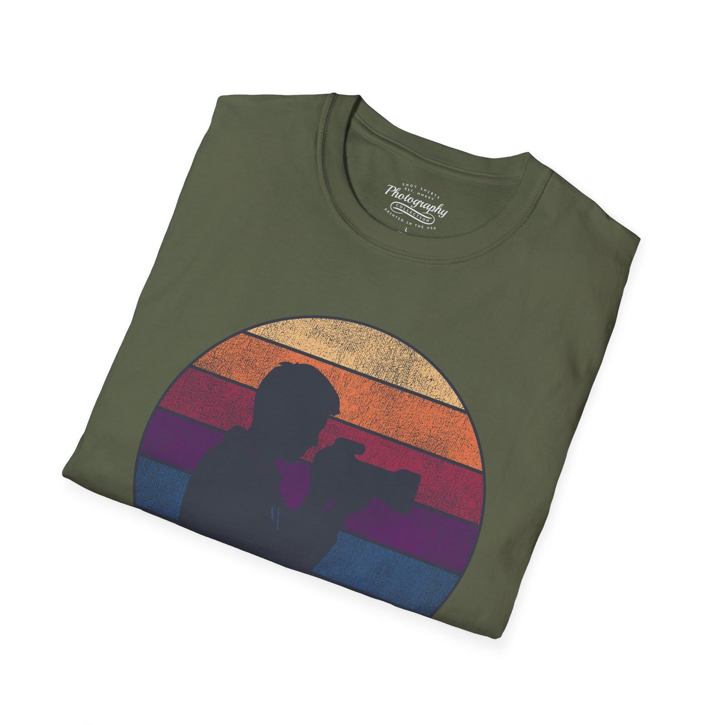 0035. Retro Sunset Silhouette Of A Photographer Unisex T-Shirt
