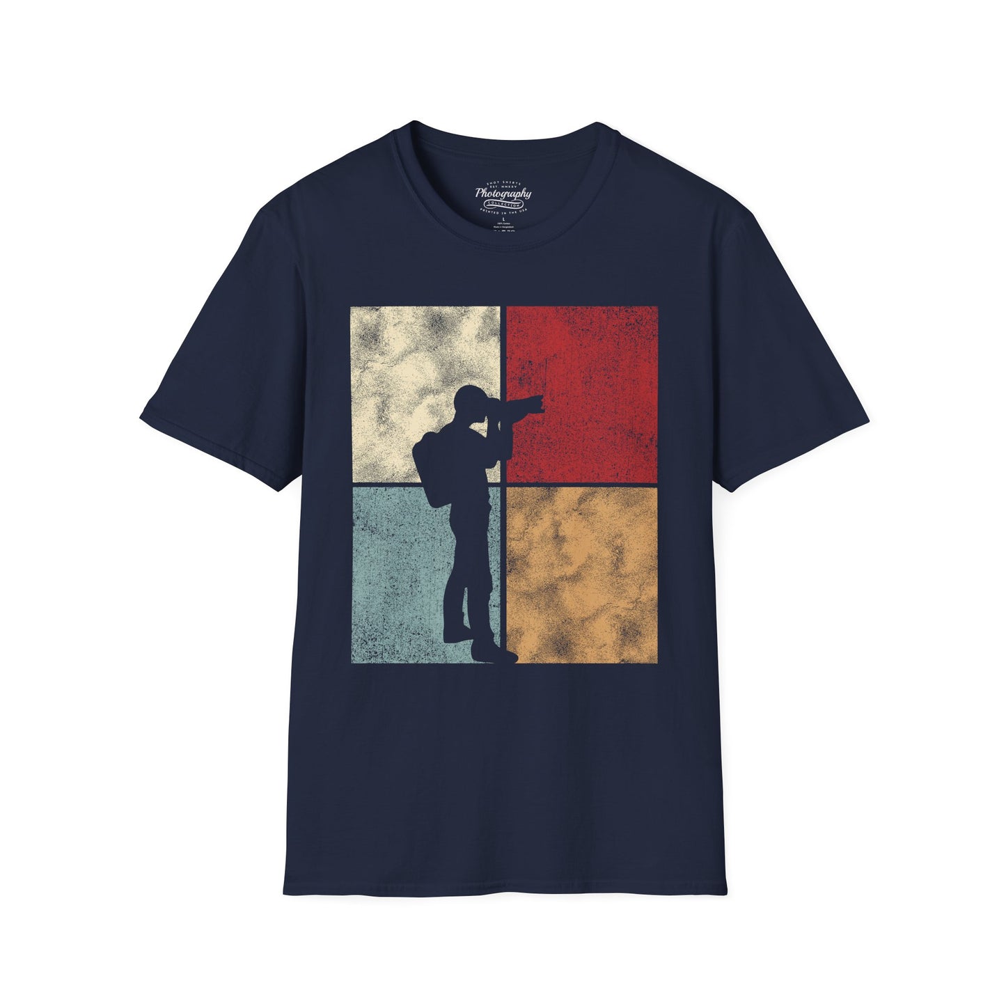 0025. Colored Silhouette Of A Photographer Unisex T-Shirt