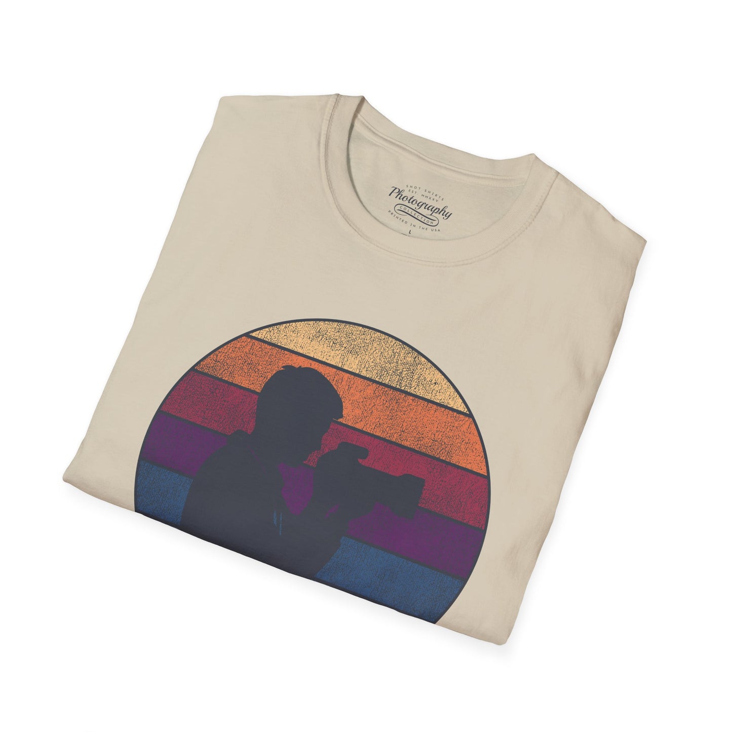 0035. Retro Sunset Silhouette Of A Photographer Unisex T-Shirt