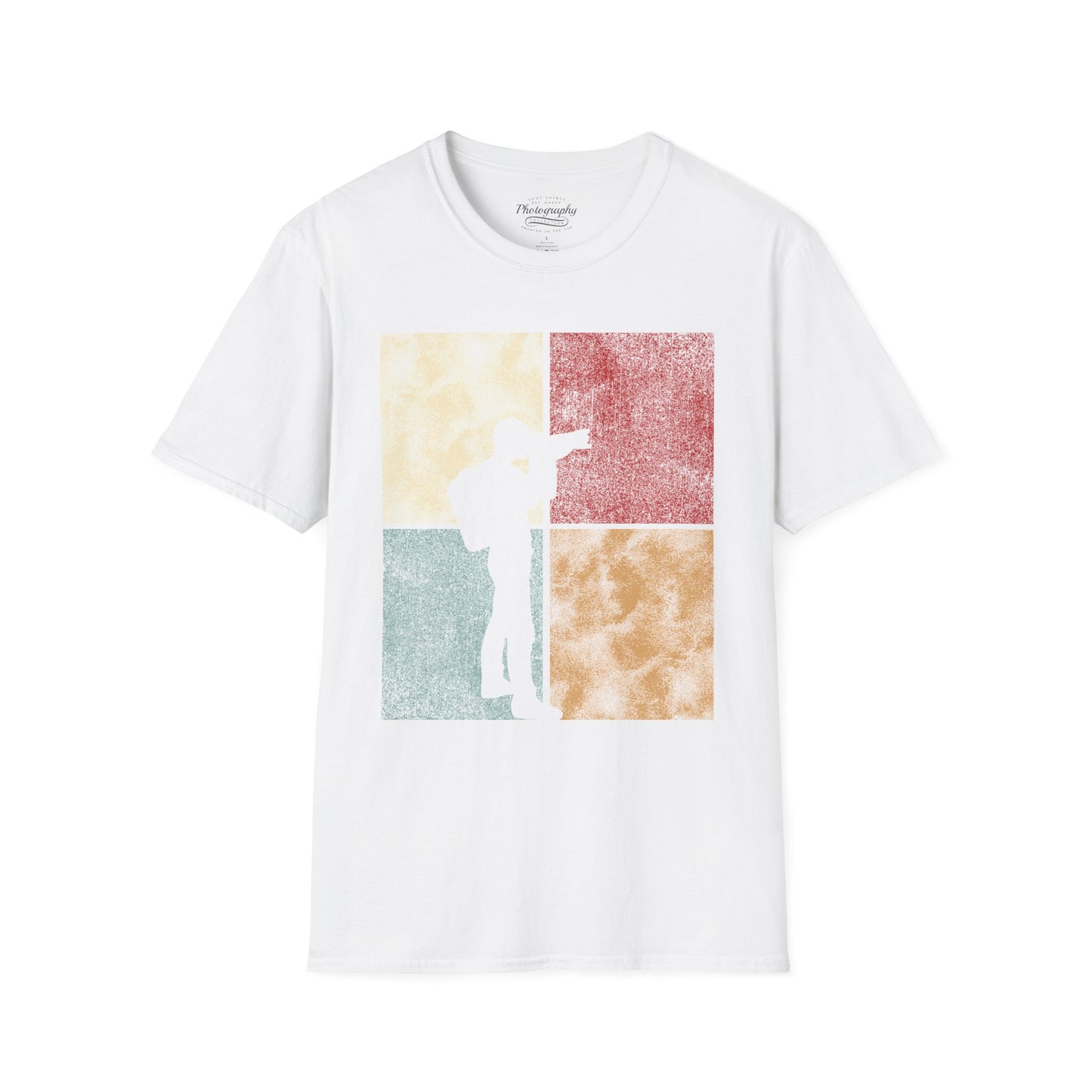 0025. Colored Silhouette Of A Photographer Unisex T-Shirt