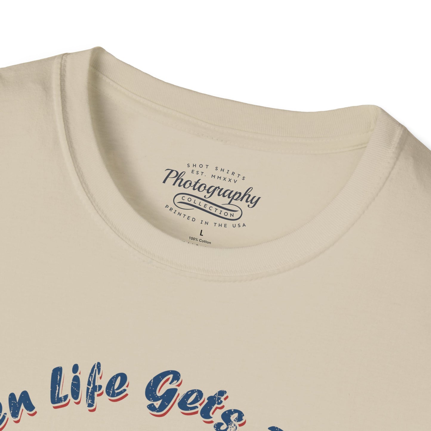 0062. When Life Gets Blurry Adjust Your Focus Retro Photo Camera Unisex T-Shirt