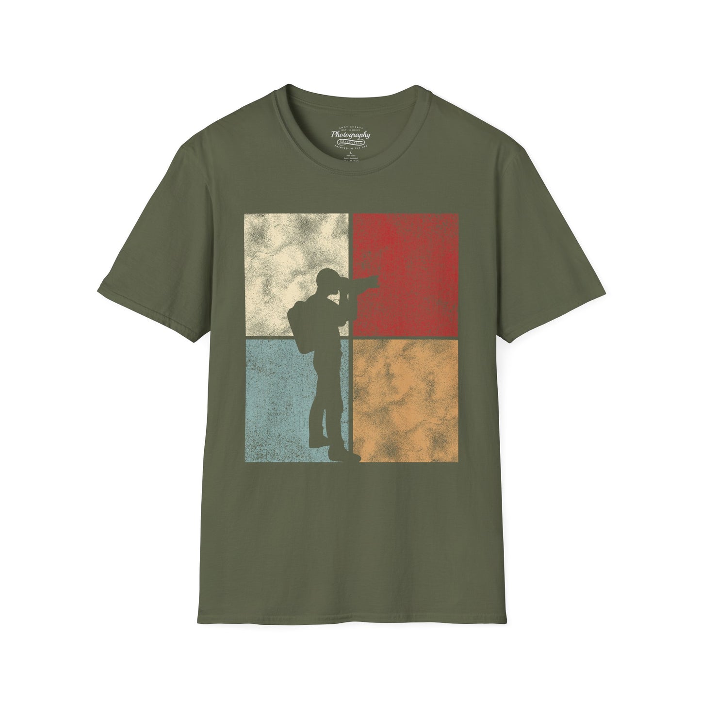 0025. Colored Silhouette Of A Photographer Unisex T-Shirt