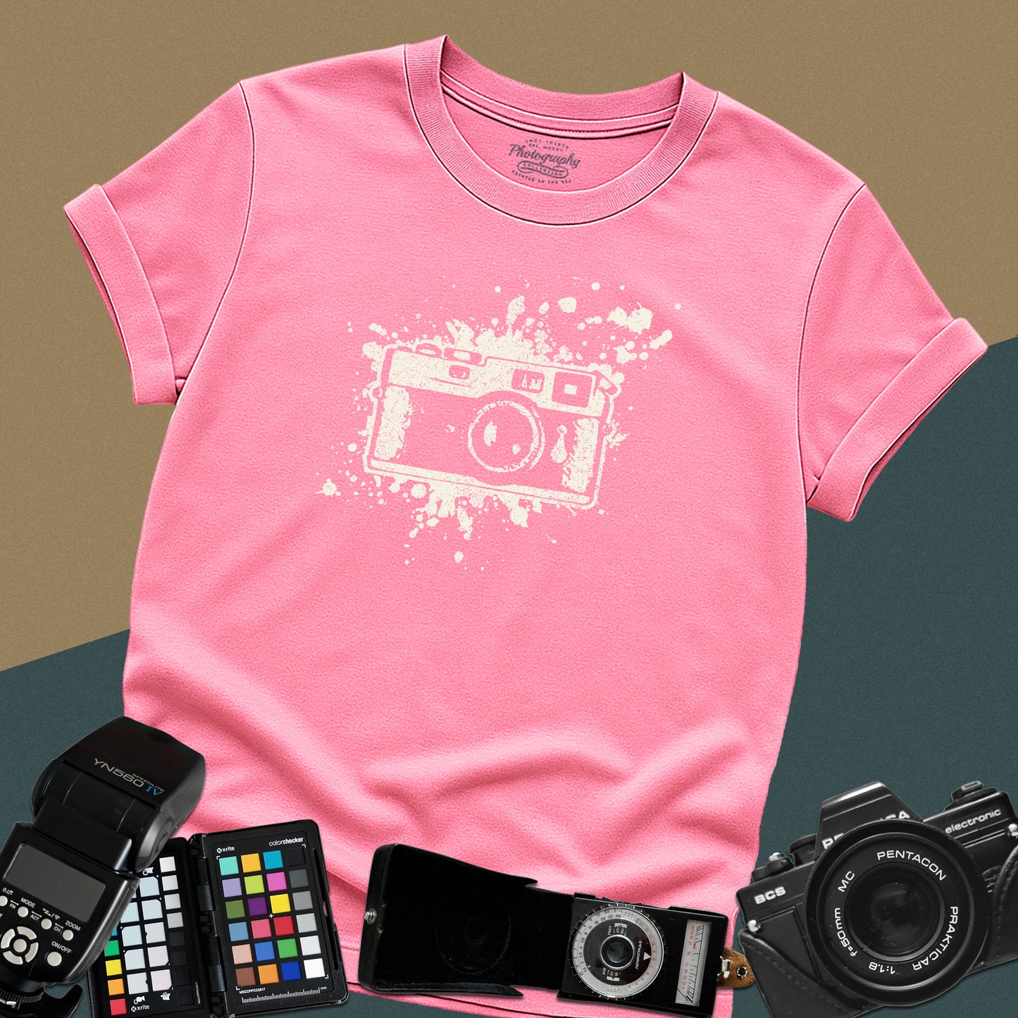 0019. Watercolor Painted Photo Camera Unisex T-Shirt