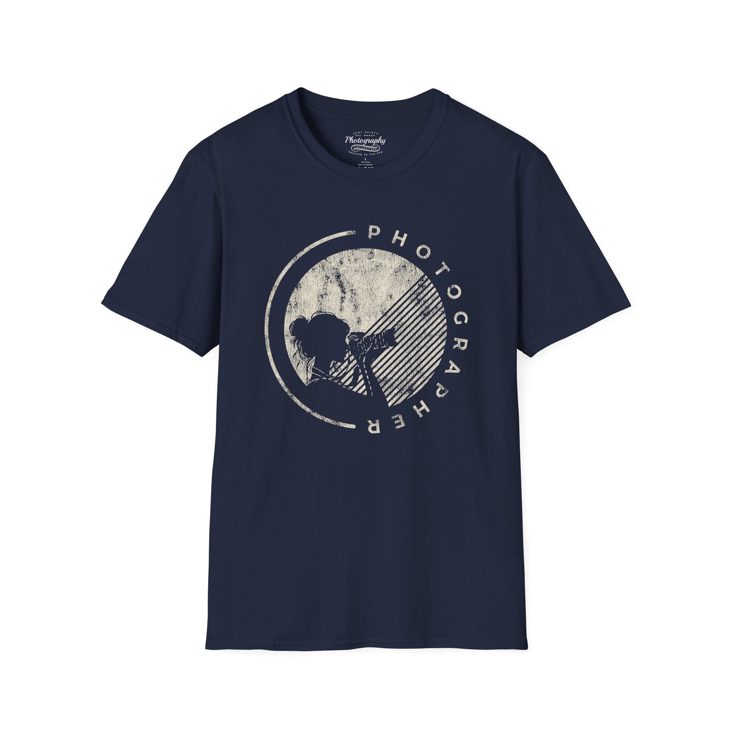 0065. Grunge Girl Photographer Silhouette Unisex T-Shirt