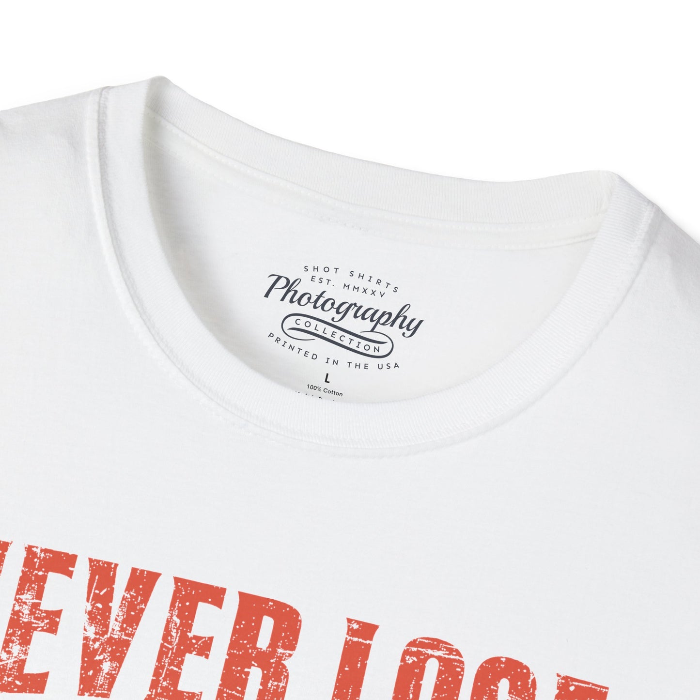 0092. Never Lose Focus Retro Sunset Photographer Silhouette Unisex T-Shirt