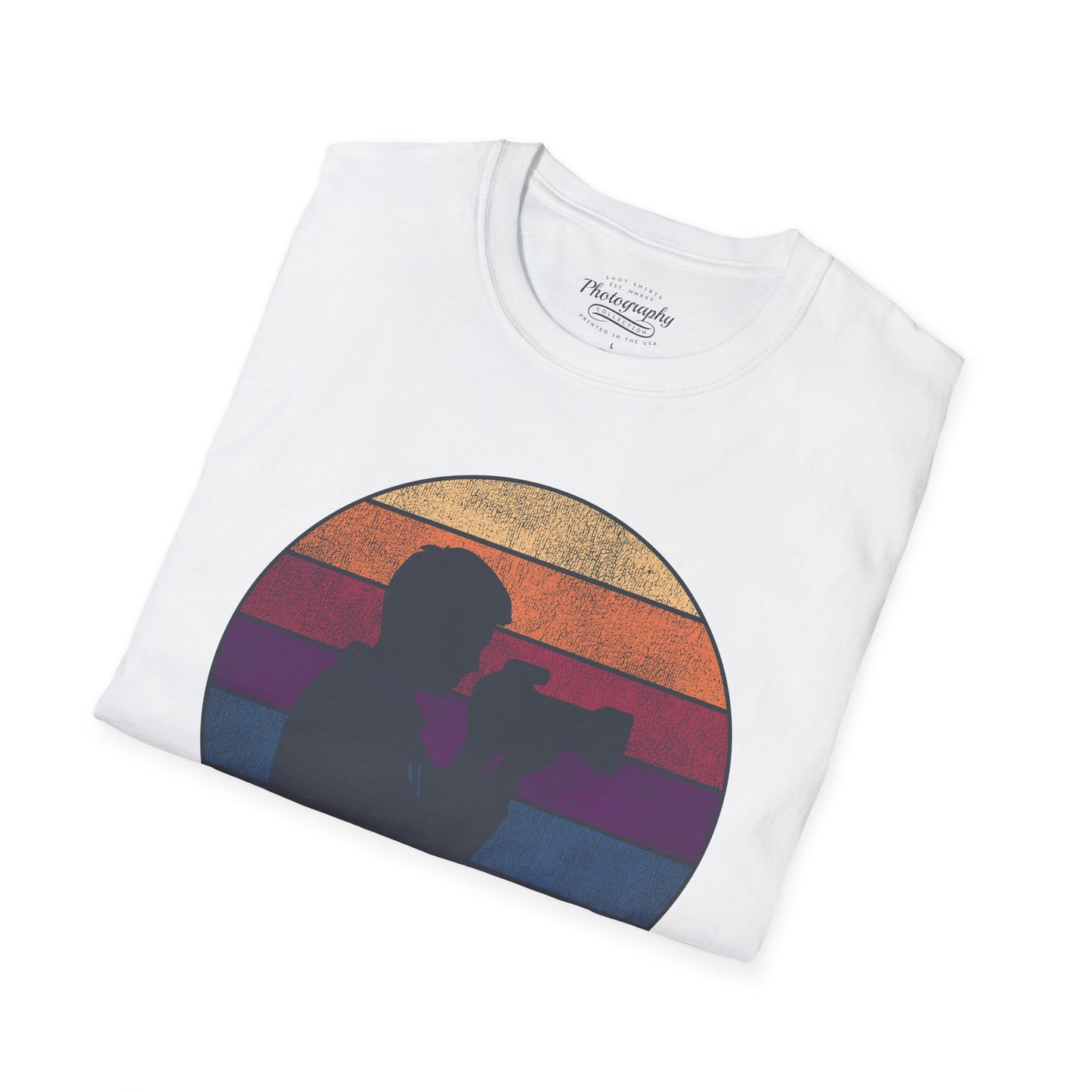 0035. Retro Sunset Silhouette Of A Photographer Unisex T-Shirt