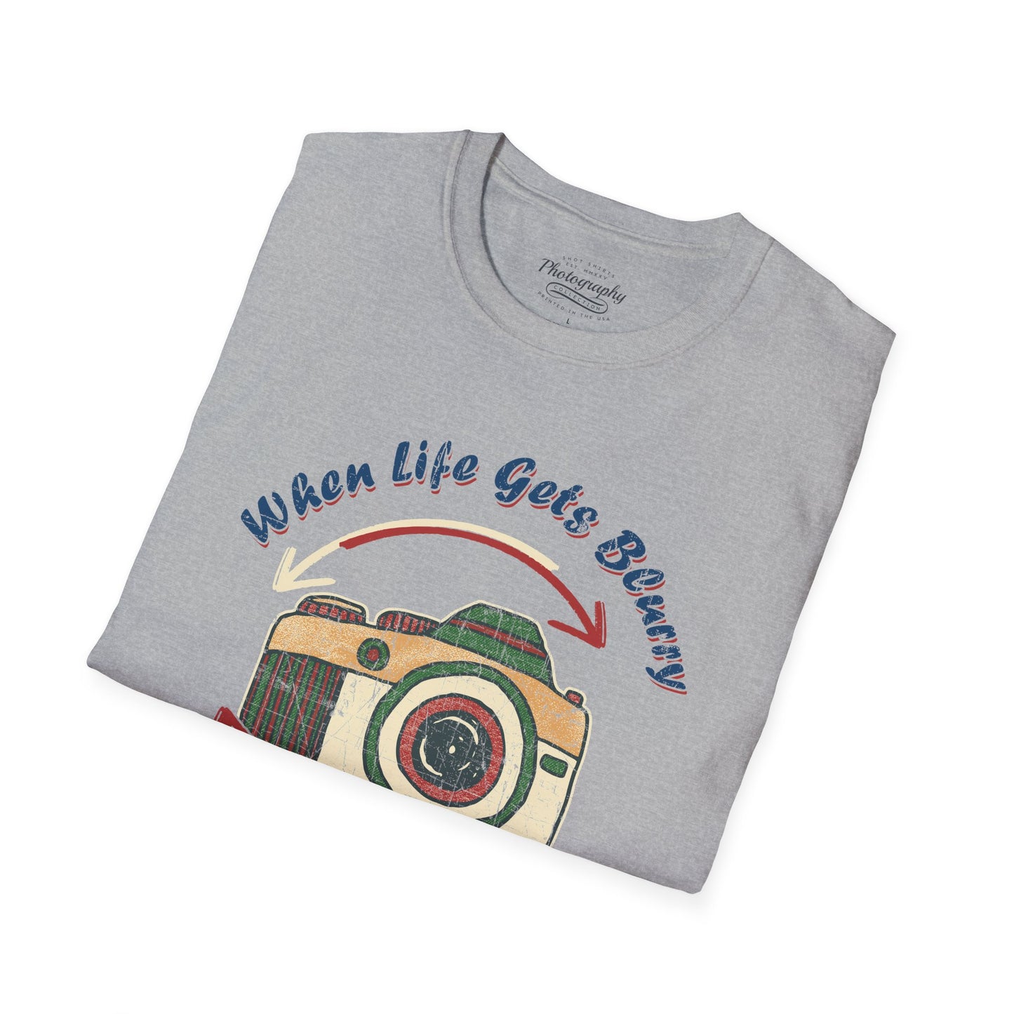 0062. When Life Gets Blurry Adjust Your Focus Retro Photo Camera Unisex T-Shirt