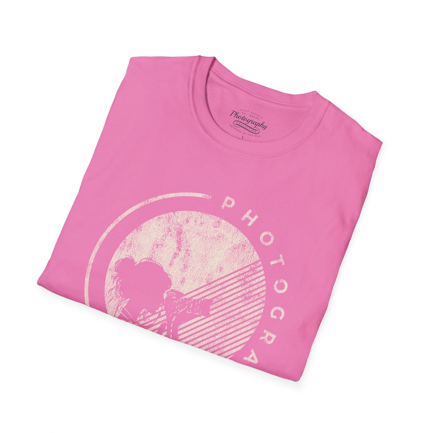 0065. Grunge Girl Photographer Silhouette Unisex T-Shirt