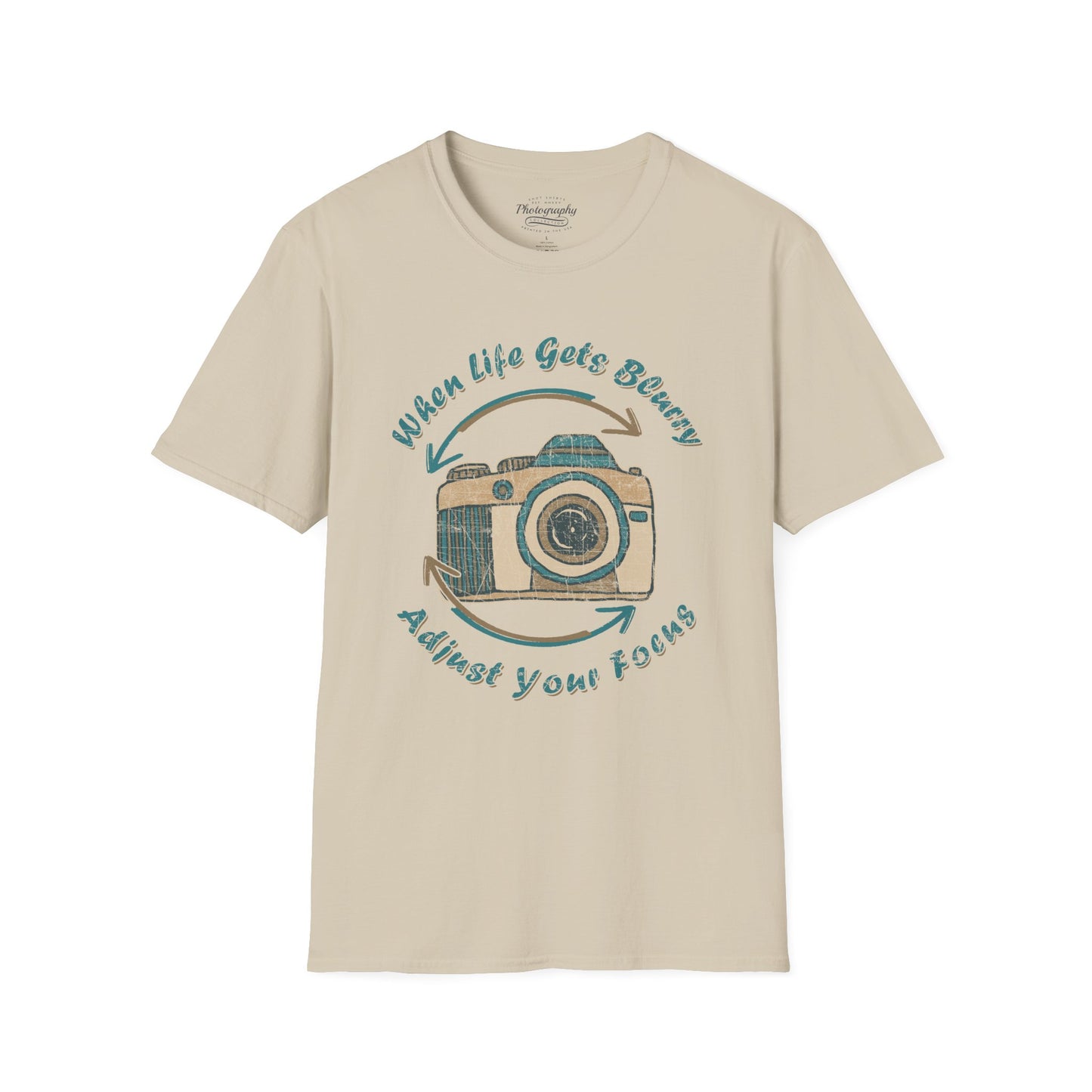 0063. When Life Gets Blurry Adjust Your Focus Retro Photo Camera Unisex T-Shirt