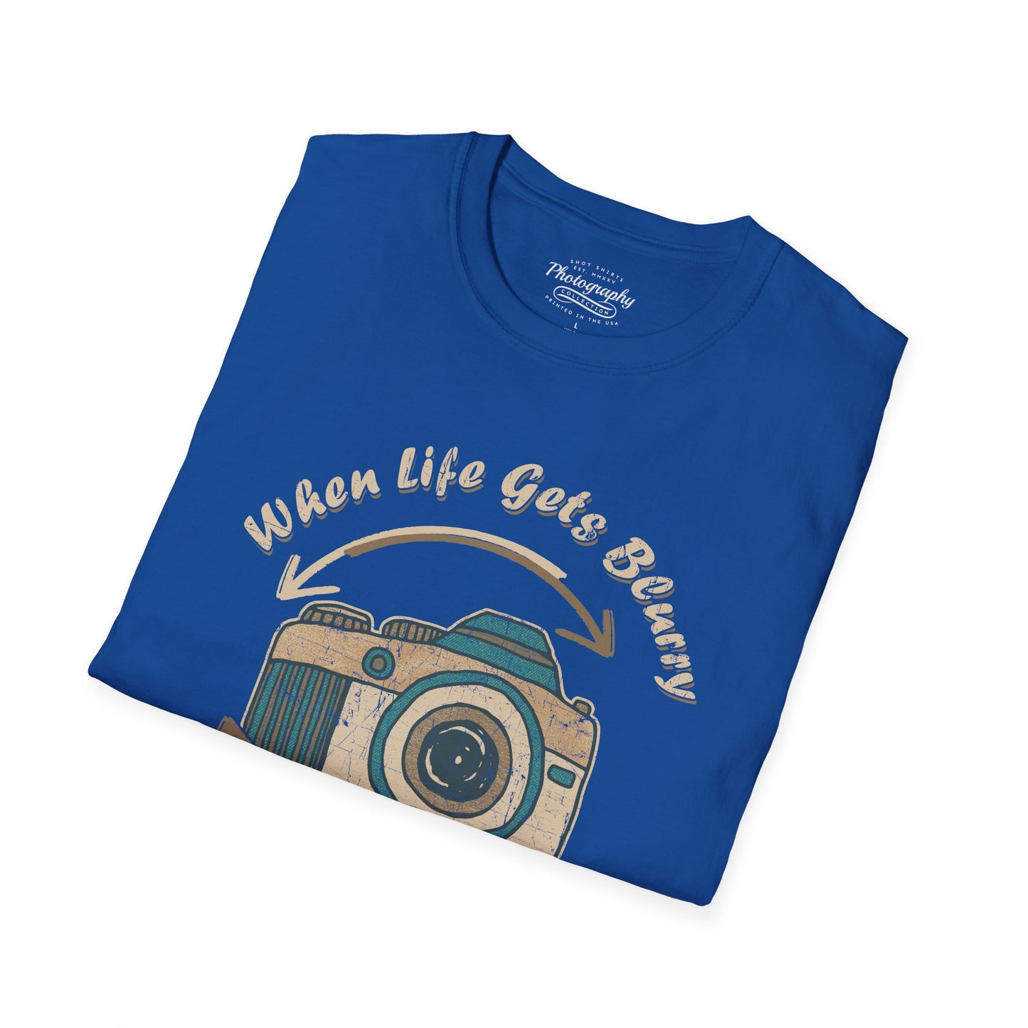 0063. When Life Gets Blurry Adjust Your Focus Retro Photo Camera Unisex T-Shirt