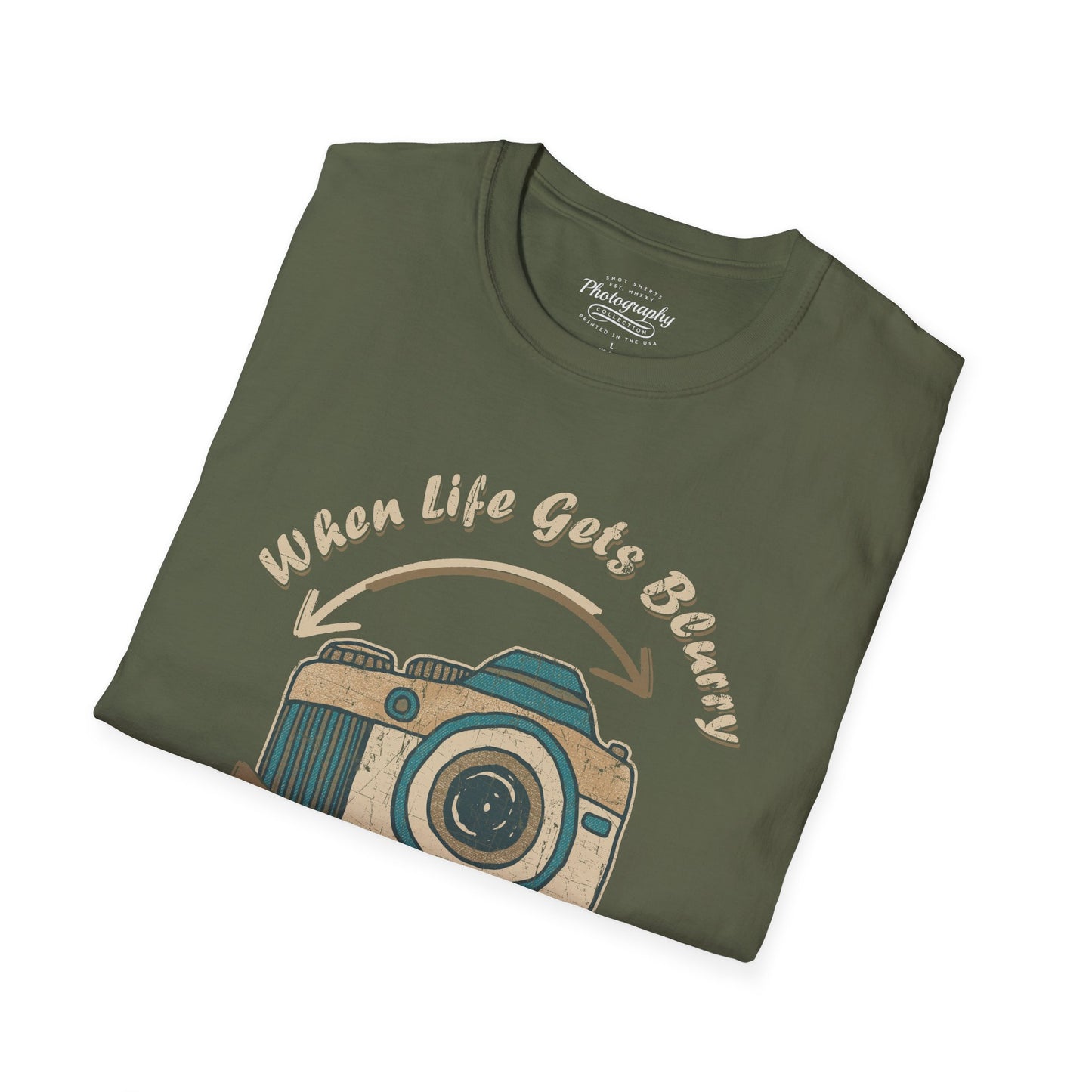 0063. When Life Gets Blurry Adjust Your Focus Retro Photo Camera Unisex T-Shirt