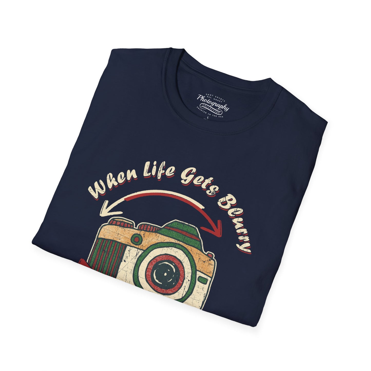 0062. When Life Gets Blurry Adjust Your Focus Retro Photo Camera Unisex T-Shirt