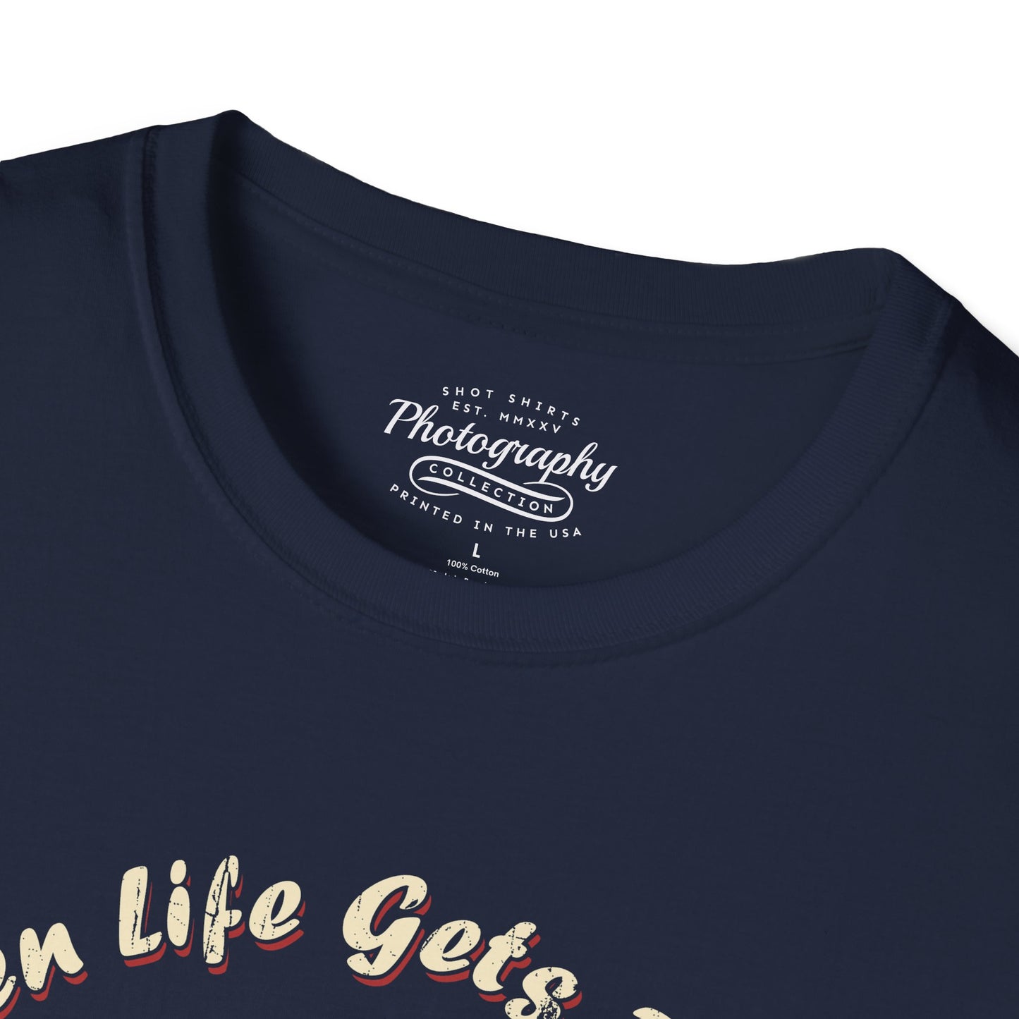 0062. When Life Gets Blurry Adjust Your Focus Retro Photo Camera Unisex T-Shirt