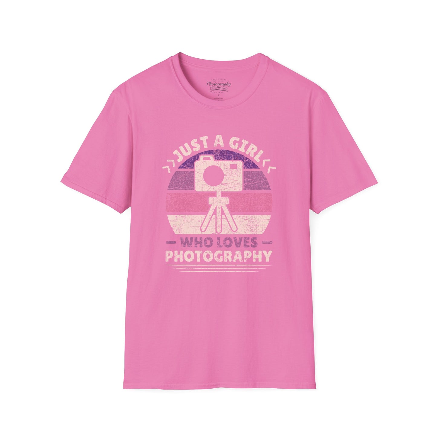 0097. Just A Girl Who Loves Photography Retro Sunset Unisex T-Shirt