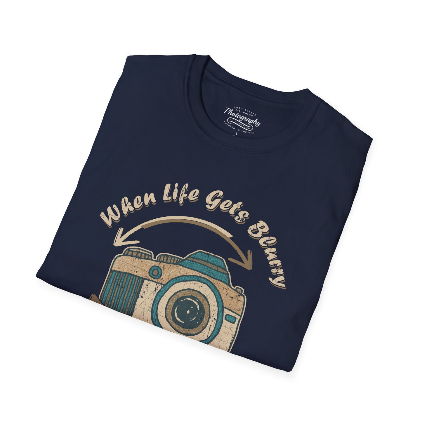 0063. When Life Gets Blurry Adjust Your Focus Retro Photo Camera Unisex T-Shirt