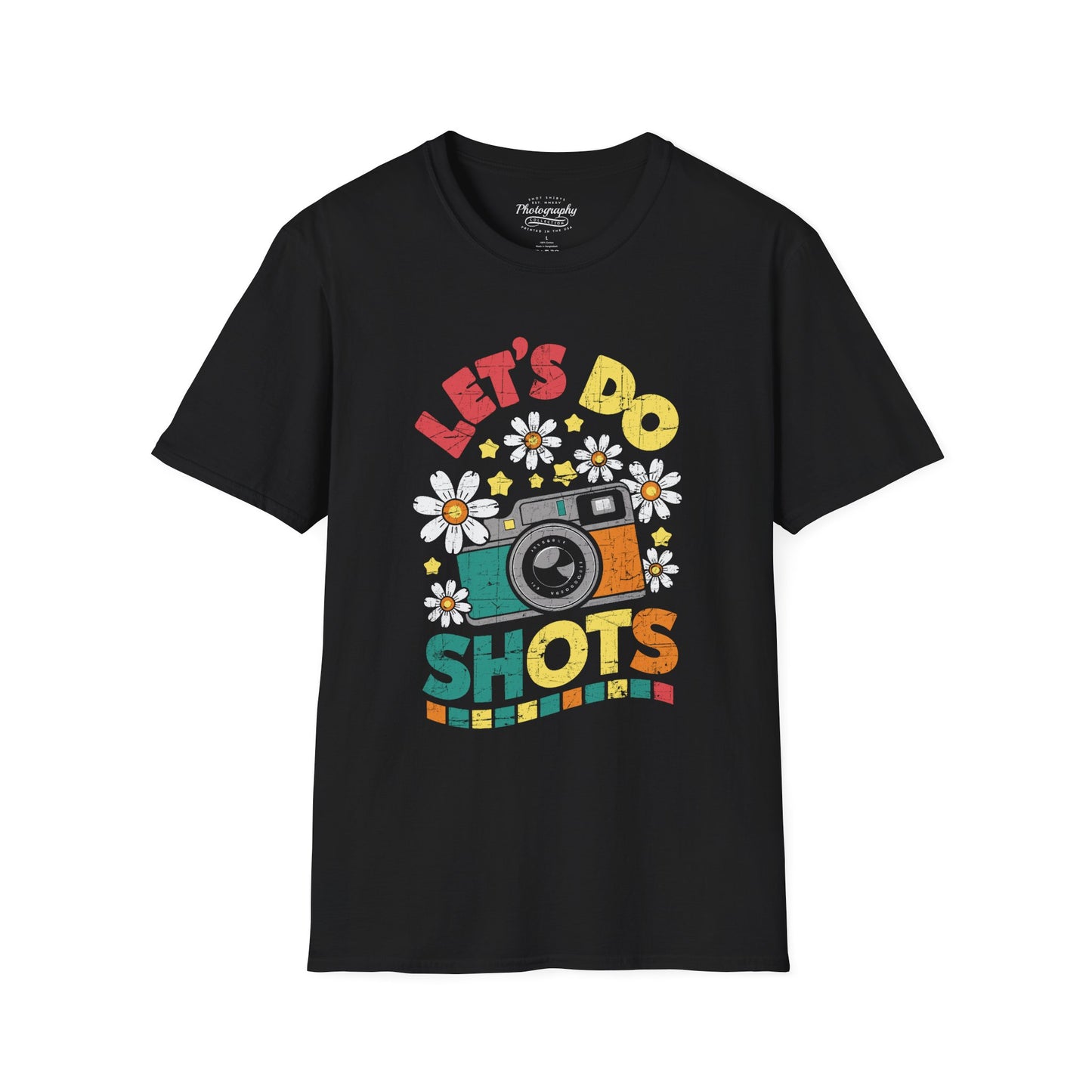 0100. Let's Do Shots Flowers Photo Camera Unisex T-Shirt