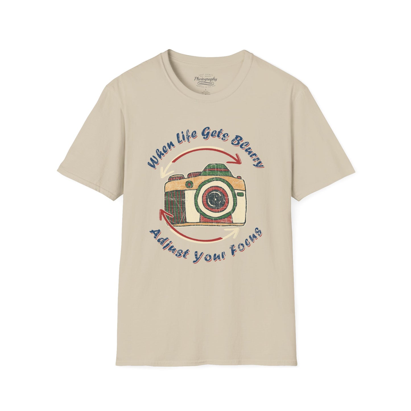 0062. When Life Gets Blurry Adjust Your Focus Retro Photo Camera Unisex T-Shirt